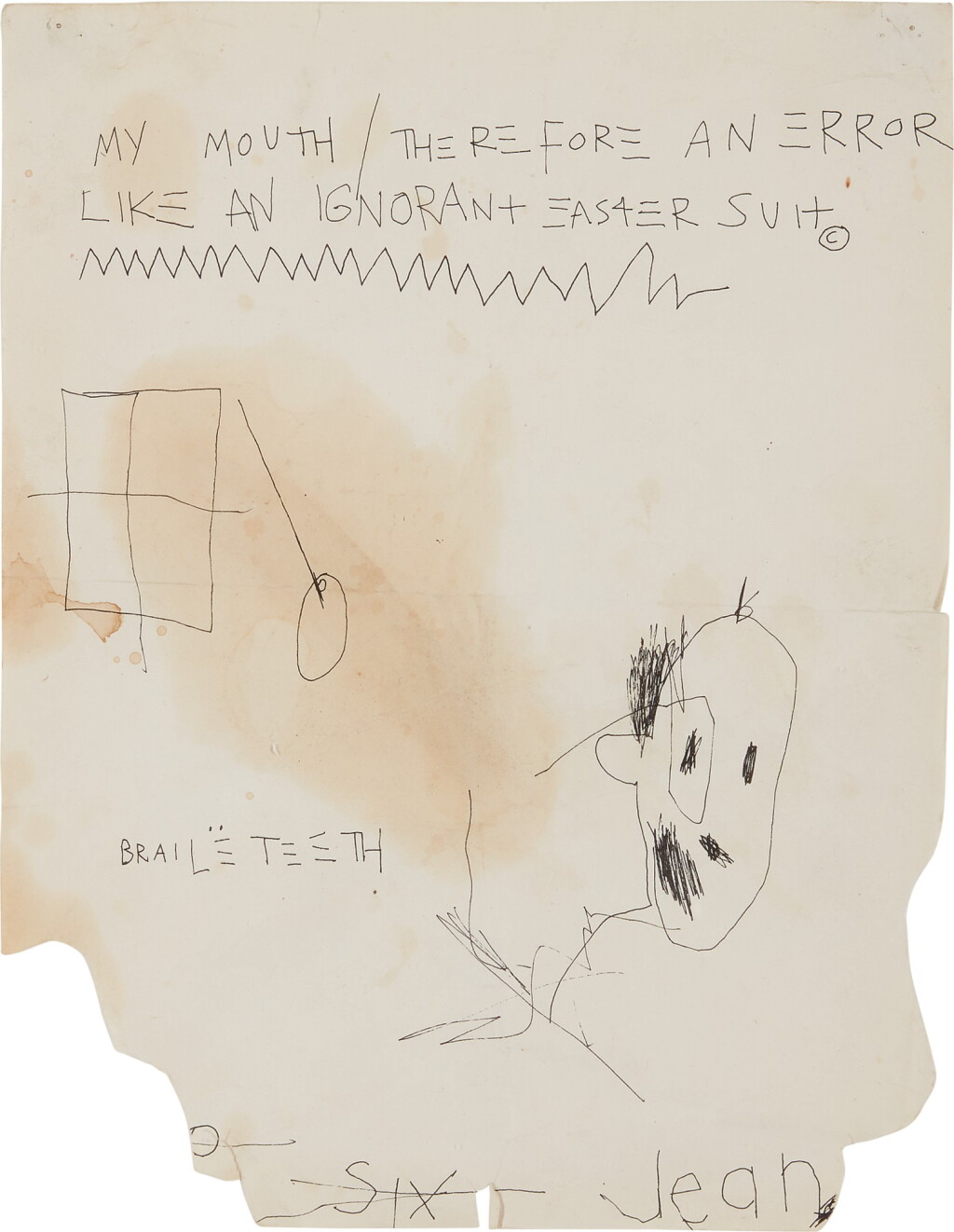 View full screen - View 1 of Lot 1019. JEAN-MICHEL BASQUIAT | UNTITLED (BRAILE TEETH).