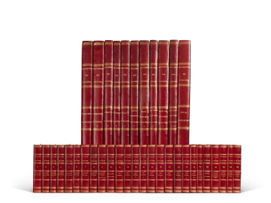 View full screen - View 1 of Lot 49. Description de l'Égypte | Paris: Panckouke, 1820-30, 37 volumes, red calf-backed boards gilt.