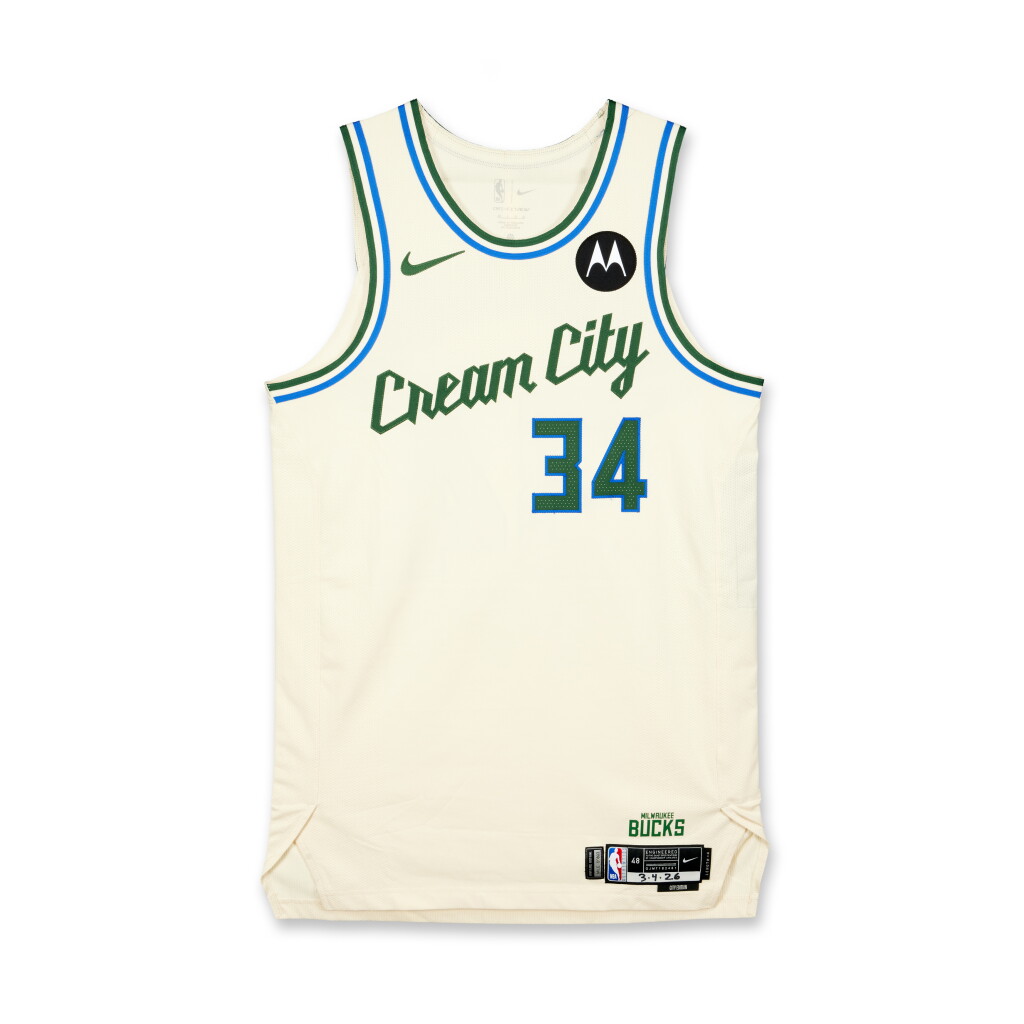 View full screen - View 1 of Lot 10. Giannis Antetokounmpo Milwaukee Bucks 2025-2026 Game Worn City Edition Jersey .