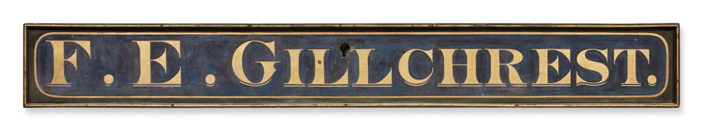 View full screen - View 1 of Lot 292. American Black- and Gilt-Paint-Decorated Trade Sign, Thomaston, Maine, Late 19th Century.