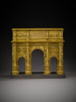 An Italian gilt-bronze model of the Arch of Constantine, circa 1820, attributed to Wilhelm Hopfgarten and Ludwig Jollage