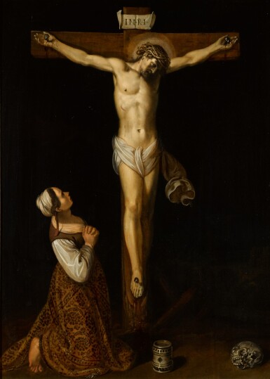 View full screen - View 1 of Lot 17. JAN SYMONSZ. PYNAS | Mary Magdalene kneeling at the foot of the cross.