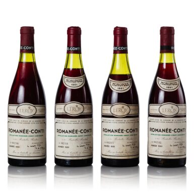 View full screen - View 1 of Lot 20. Romanée Conti 1981 Domaine de la Romanée-Conti (4 BT).
