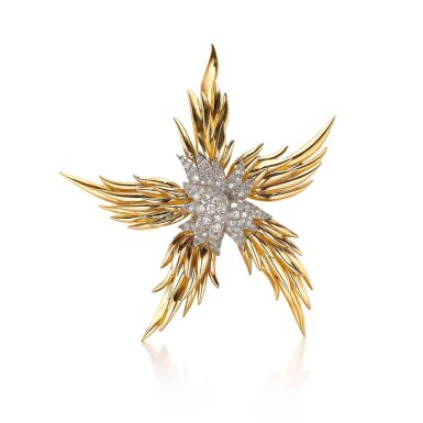 View full screen - View 1 of Lot 2750. 'Paris Flame' Diamond Brooch | Schlumberger 鑲嵌 | 鑽石 胸針.