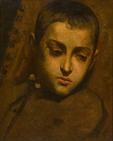 View full screen - View 1 of Lot 248. Study of a young boy, head and shoulders.