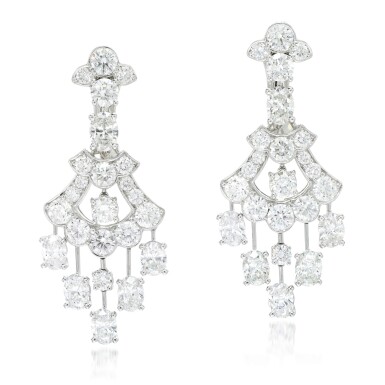 View full screen - View 1 of Lot 69. GRAFF | PAIR OF DIAMOND EARRINGS.