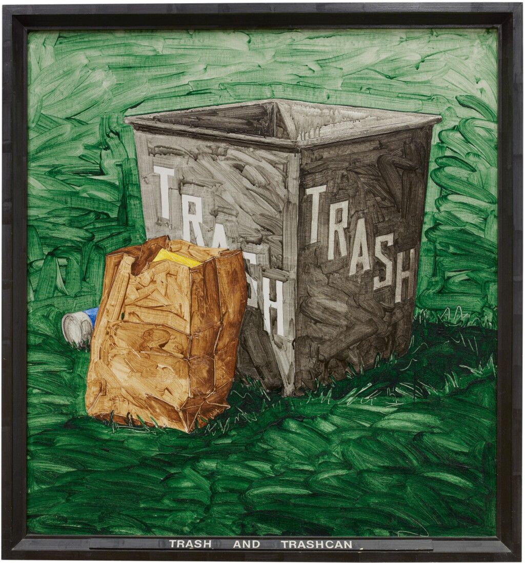 View full screen - View 1 of Lot 282. NEIL JENNEY | TRASH AND TRASHCAN.
