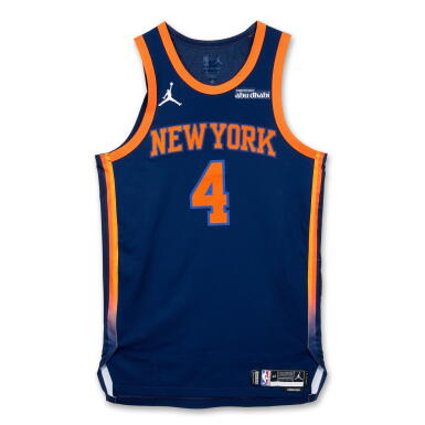 View full screen - View 1 of Lot 57. Pacôme Dadiet New York Knicks 2024-2025 Emirates NBA Cup Game Worn Statement Edition Jersey .