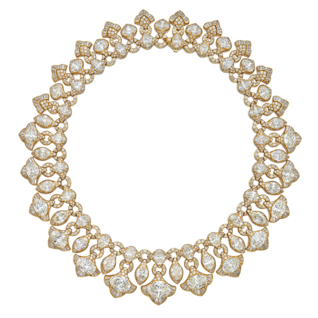 View full screen - View 1 of Lot 27. An Attractive Gold and Diamond Necklace.
