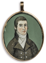 ATTRIBUTED TO JOHN BREWSTER JR. | MINIATURE PORTRAIT OF THOMAS PORTER