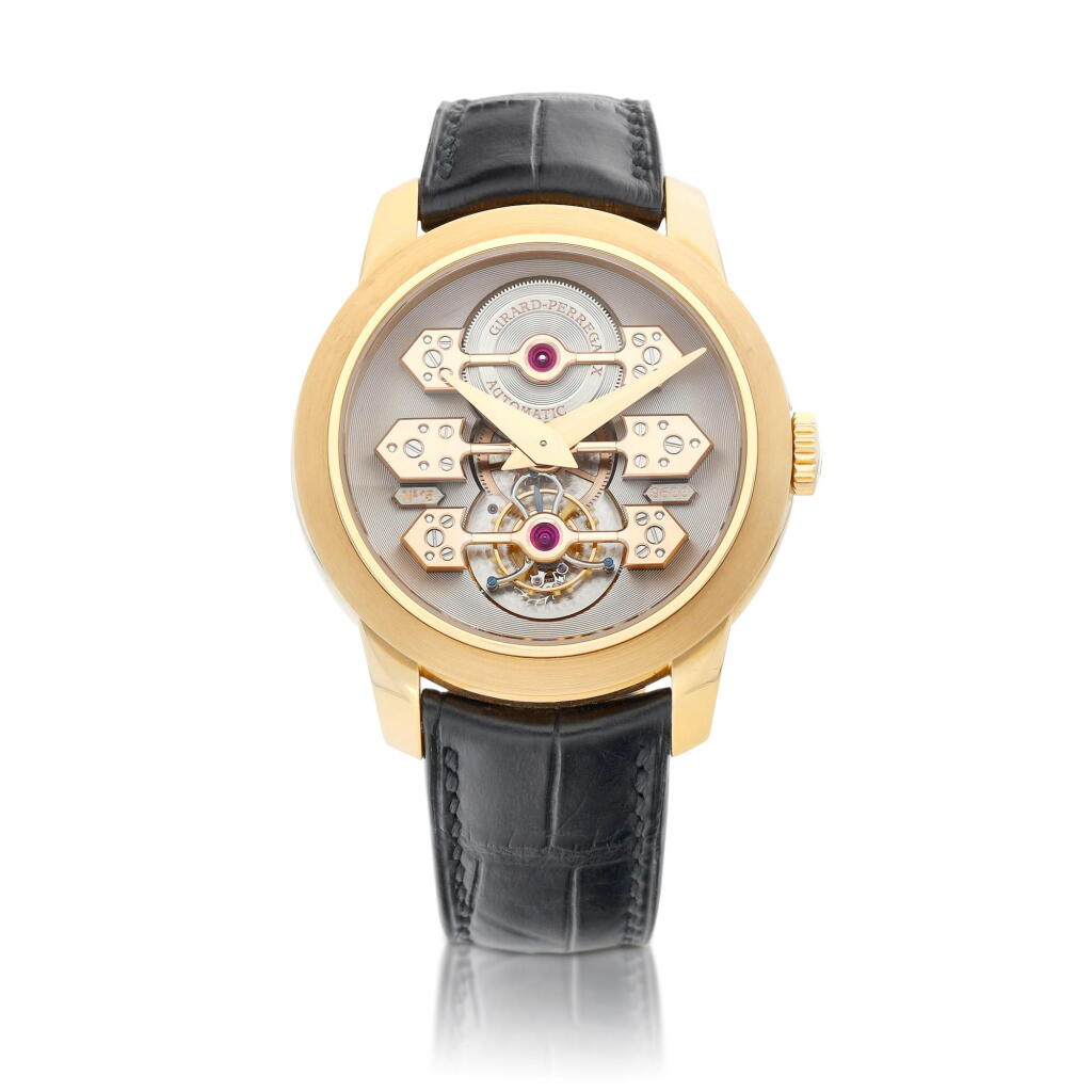 View full screen - View 1 of Lot 2015. Tourbillon Sous Trois Ponts d'Or, Reference 99193 | A limited edition pink gold semi-skeletonized tourbillon wristwatch with three gold bridges, Circa 2014 | 芝柏 | Tourbillon Sous Trois Ponts d'Or 型號99193 | 限量版粉紅金半鏤空陀飛輪腕錶,備三金橋板,約2014年製.