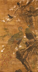 呂紀(傳) 雙喜貴壽|Attributed to Lv Ji, Peacocks and Birds