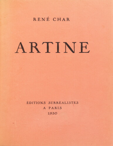 View full screen - View 1 of Lot 69. Artine. Éditions surréalistes, 1930. Édition originale. Exemplaire signé. Reliure de Alain Lobstein. .