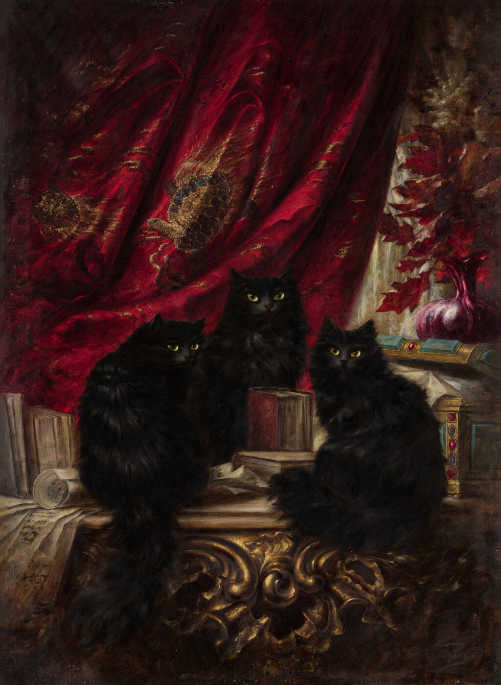 View full screen - View 1 of Lot 102. Three Black Cats.