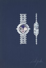 Design of a Gérald Genta bracelet watch with accompanying NFT Circa 1982