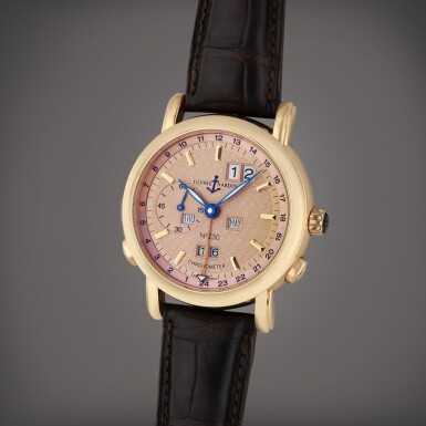 View full screen - View 1 of Lot 59. Reference 322-88 GMT Perpetual | A limited edition pink gold automatic dual time perpetual calendar wristwatch, Circa 2000.