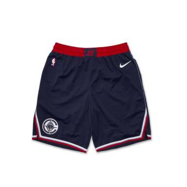 View full screen - View 1 of Lot 155. Norman Powell Game Issued ‘3-Point Contest’ Shorts | Probable Wear.