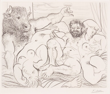 View full screen - View 1 of Lot 169. PABLO PICASSO | SCÈNE BACCHIQUE AU MINOTAURE (B. 192; BA 351).