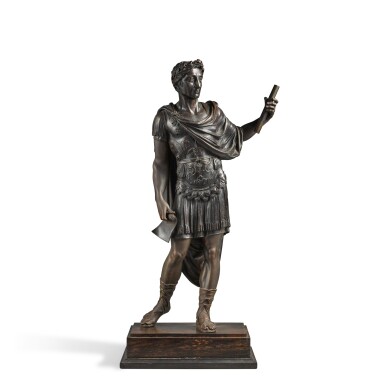 View full screen - View 1 of Lot 57. A Bronze Statue of James II Represented as a Roman General in the manner of Grinling Gibbons, 19th Century.