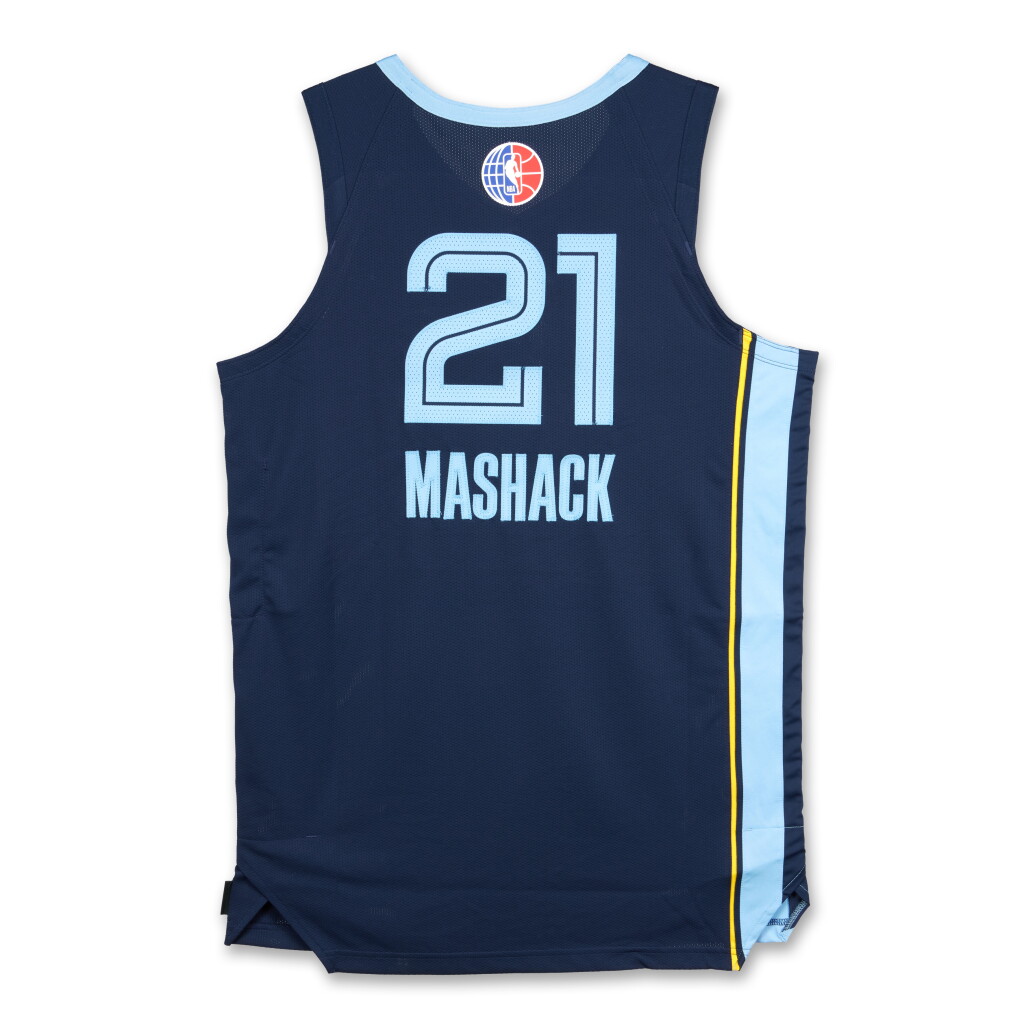 View full screen - View 1 of Lot 39. Jahmai Mashack ‘London Game’ Memphis Grizzlies 2025-2026 Game Issued Icon Edition Jersey.