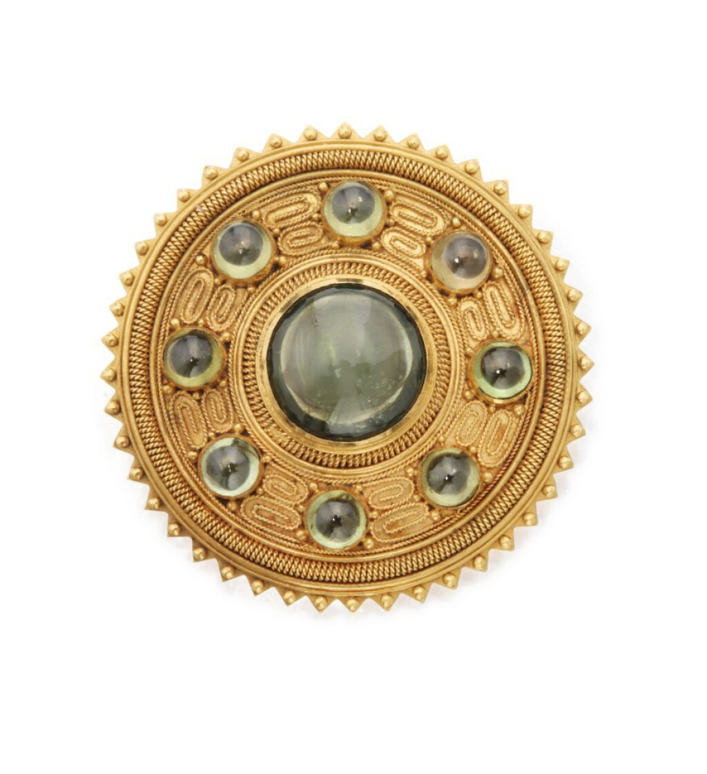 View full screen - View 1 of Lot 52. CARLO GIULIANO | GOLD AND ZIRCON PENDANT-BROOCH .