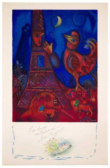 View full screen - View 1 of Lot 19. AFTER MARC CHAGALL | BONJOUR PARIS (M. CS. 43).