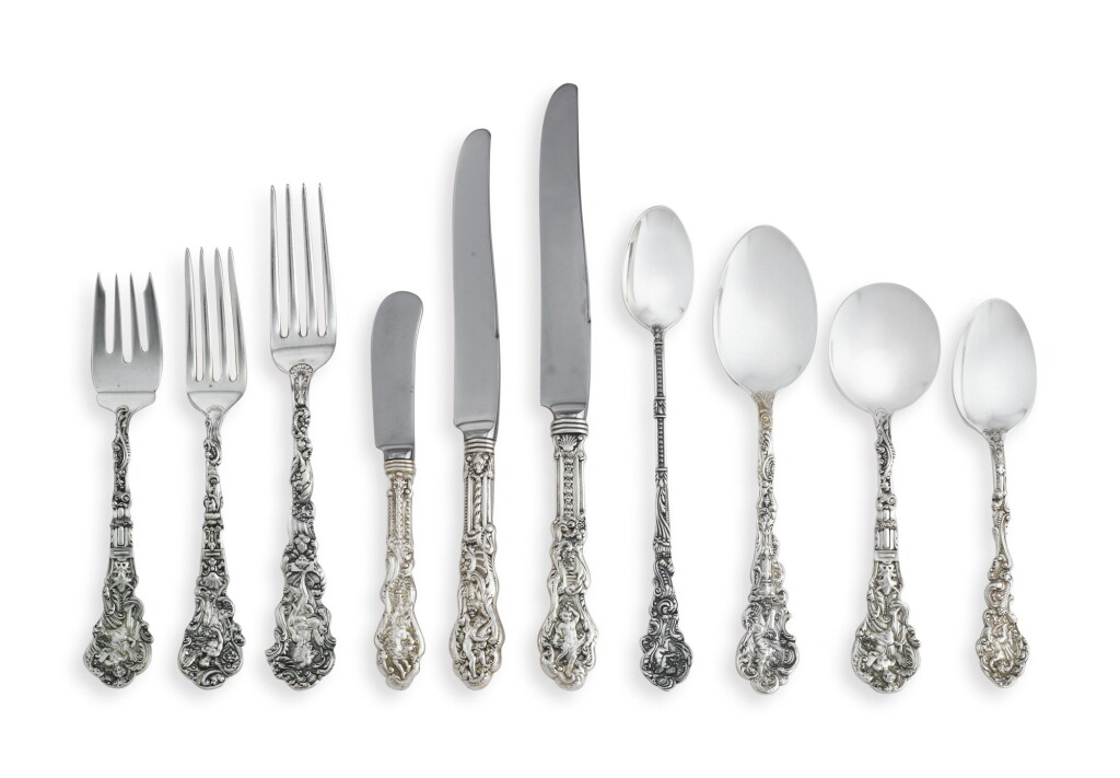 View full screen - View 1 of Lot 423. An American Silver Mythologique Pattern Flatware Service, Gorham Mfg. Co., Providence, RI, circa 1900.