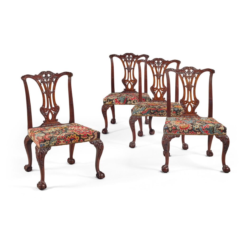 View full screen - View 1 of Lot 51. A Set of Four George II Mahogany Side Chairs, Circa 1750.