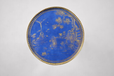 View full screen - View 1 of Lot 719. A Louis XVI Gilt-Bronze-Mounted Mahogany and Chinese Porcelain Guéridon, Late 18th Century.