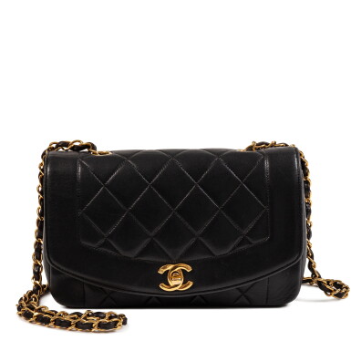 View full screen - View 1 of Lot 675. Black Quilted Lambskin Flap Bag Gold Hardware, 1996-97.