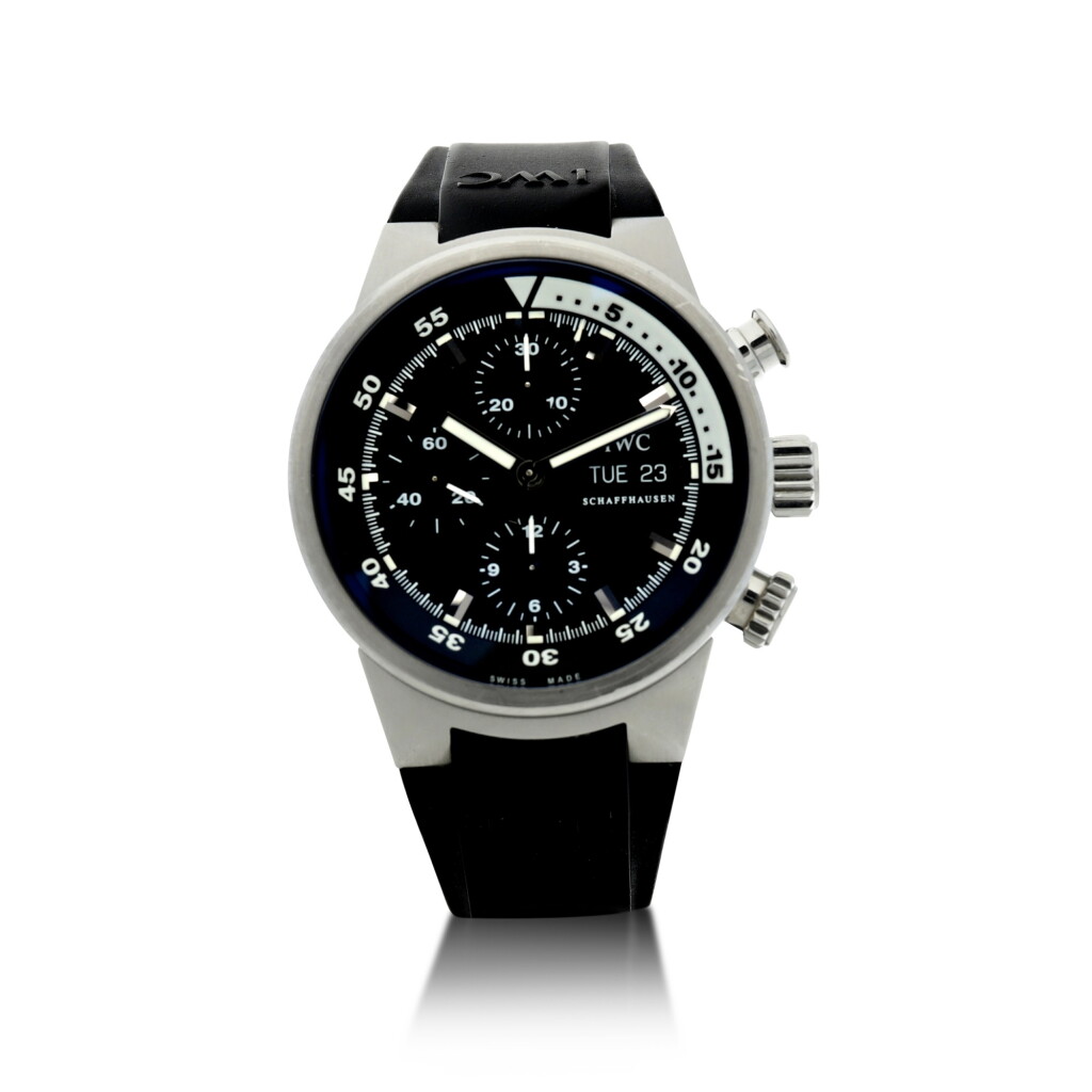 View full screen - View 1 of Lot 235. REFERENCE 3719 AQUATIMER A STAINLESS STEEL AUTOMATIC CHRONOGRAPH WRISTWATCH WITH DAY AND DATE, CIRCA 2005.