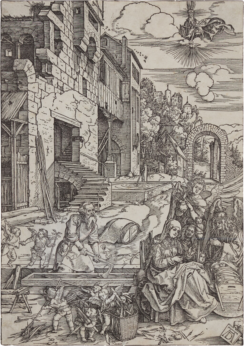 View full screen - View 1 of Lot 10. The Holy Family in Egypt (B. 90; M., Holl. 202).