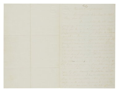View full screen - View 1 of Lot 1062. Lincoln, Abraham | The letter that persuaded William Seward to join Lincoln's cabinet.