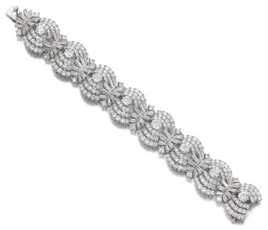 View full screen - View 1 of Lot 1017. Diamond bracelet, circa 1955.
