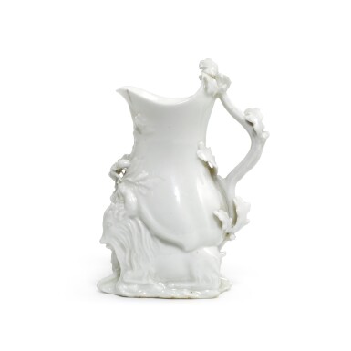 View full screen - View 1 of Lot 17. A Chelsea white 'goat and bee' jug, Circa 1745-7, incised triangle period.