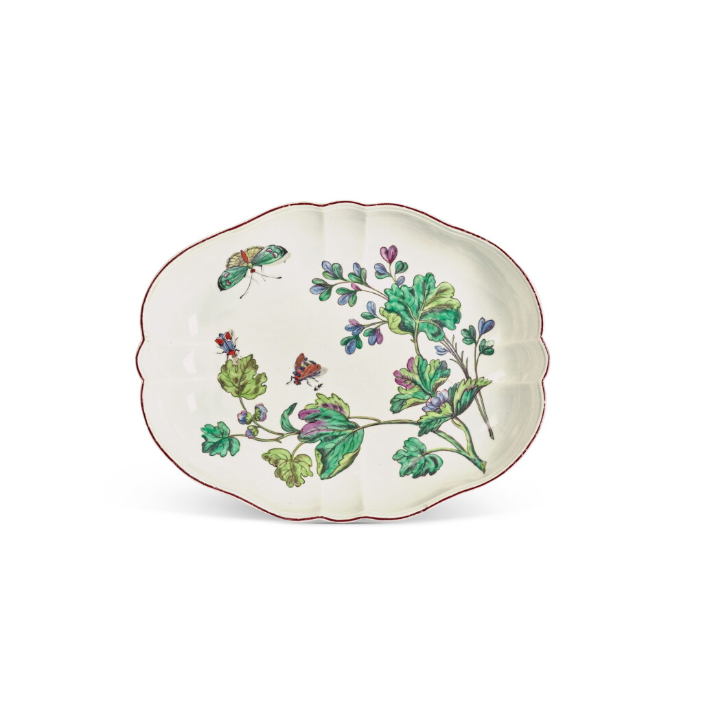 View full screen - View 1 of Lot 231. A Chelsea 'Hans Sloane'-Type Oval Deep Dish, Circa 1755.