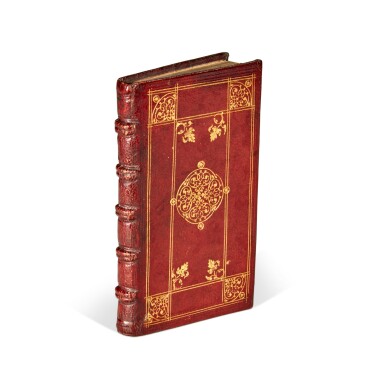 View full screen - View 1 of Lot 441. Alciati, Emblematum libri duo, Lyon, 1549, Nuremberg binding of red morocco gilt for Georg Römer.