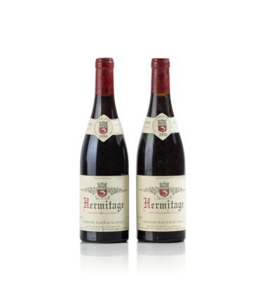 View full screen - View 1 of Lot 93. Hermitage Rouge 1999 and 2000 from Jean-Louis Chave.