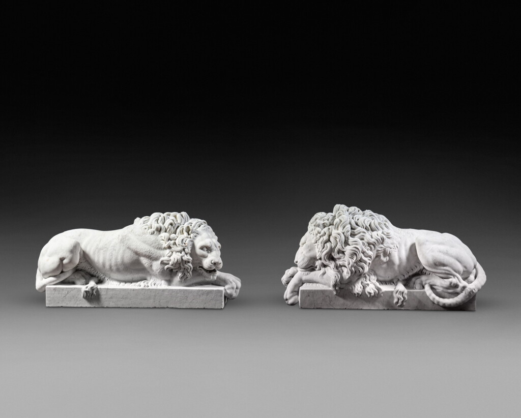 View full screen - View 1 of Lot 270. Pair of Lions.