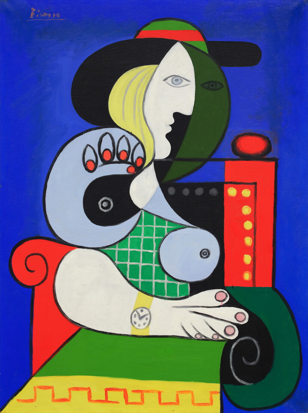 View full screen - View 1 of Lot 10. Femme à la montre.