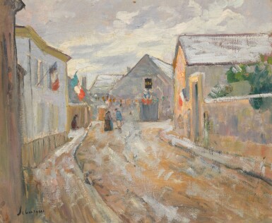 View full screen - View 1 of Lot 193. La Rue pavoisée.