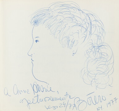 View full screen - View 1 of Lot 60. 4 dessins originaux avec envois autographes, dans 5 ouvrages : profils de femme, chats, cheval, etc..