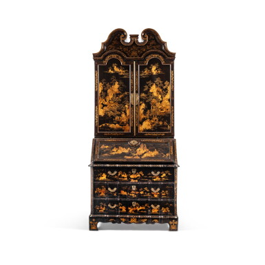 View full screen - View 1 of Lot 33. A Chinese export gilt-bronze mounted lacquer bureau cabinet, Canton, Yongzheng period, circa 1730.