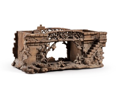 View full screen - View 1 of Lot 40. A Napoléon III carved wood muppet theater, signed A.Giroux fecit 1860 | Théatre de marionnettes en bois sculpté d'époque Napoléon III, signé A. Giroux Fecit 1860.