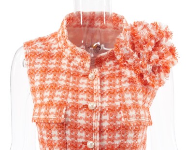 orange chanel dress Chanel Orange Velour Logo Dress