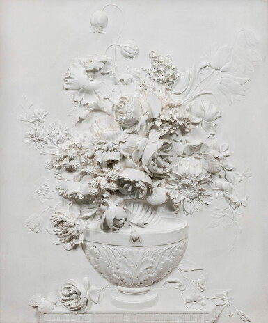 View full screen - View 1 of Lot 134. French, 19th century | A Relief with a Bouquet of Flowers.