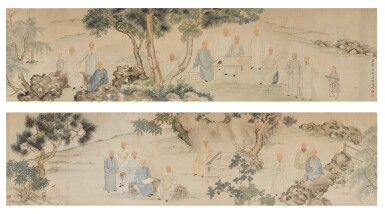 View full screen - View 1 of Lot 2604. Gai Qi 1773-1828 改琦 | literati elegant gathering 小舫乙丑同年雅集第一圖.
