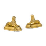 A pair of French gilt-bronze sphinxes, 19th century