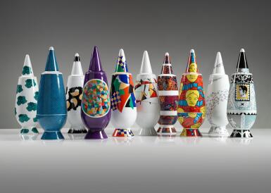 View full screen - View 1 of Lot 22. Collection of Ten "100% Make up" Vases with Lid.