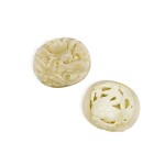 Two reticulated celadon jade ‘bird’ pendants, Song - Jin dynasty 宋至金 青白玉雕鏤雕鳥紋珮兩件